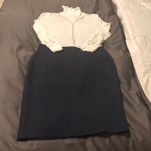 Navy Pencil Skirt || Banana Republic